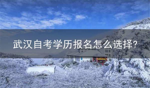 武汉自考学历报名怎么选择?