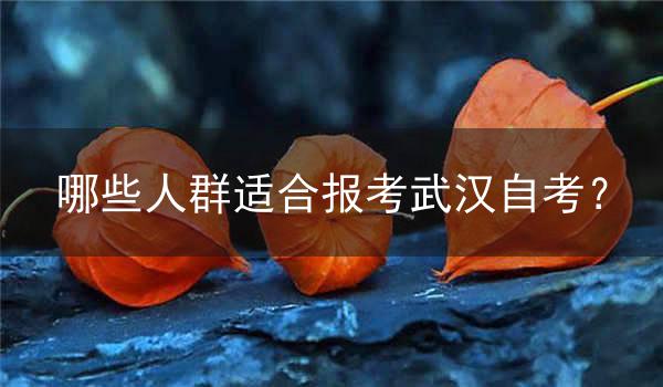 哪些人群适合报考武汉自考?